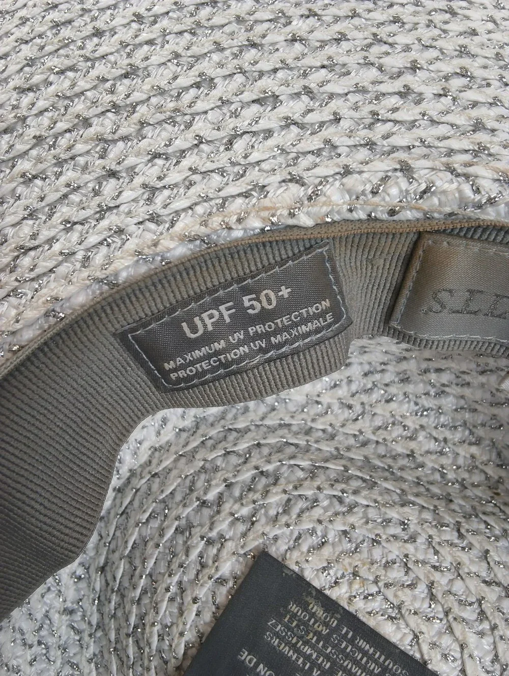 ERIC JAVITS Floppy Straw Sun Hat UPF50 White MINOR FLAW - Picture 6 of 8